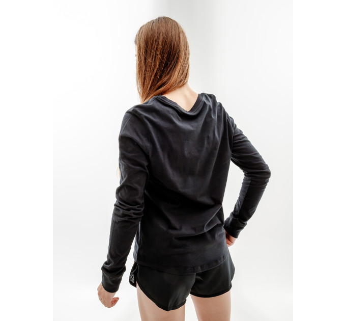 Жіночий Лонгслів Nike W NSW TEE ESSNTL LS ICN FTRA Чорний L (7dFJ0441-010 L)