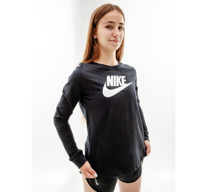 Жіночий Лонгслів Nike W NSW TEE ESSNTL LS ICN FTRA Чорний XS (7dFJ0441-010 XS)