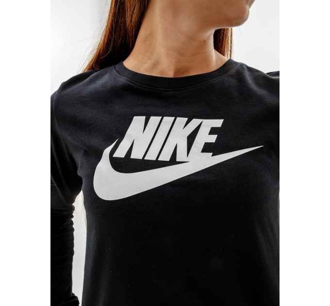 Жіночий Лонгслів Nike W NSW TEE ESSNTL LS ICN FTRA Чорний XS (7dFJ0441-010 XS)
