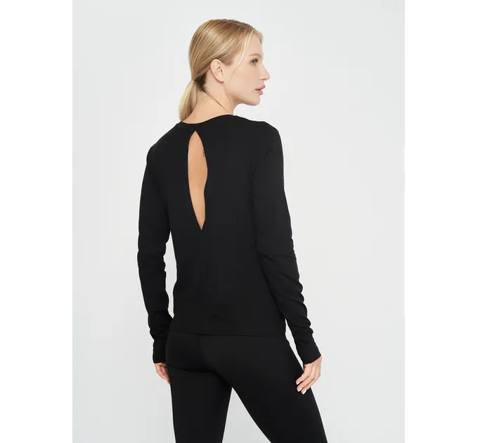 Жіночий лонгслів Joma ORGANIC Чорний M (901611.100)