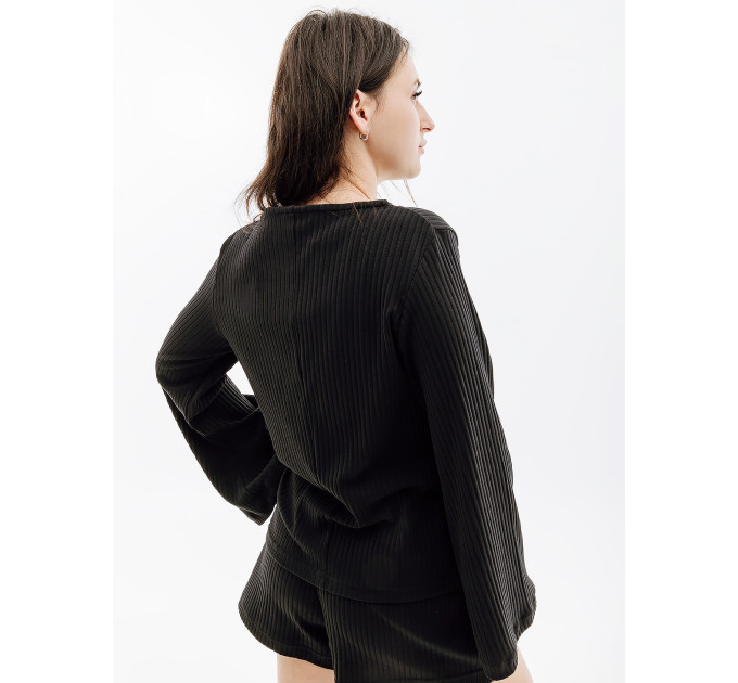 Жіночий Лонгслів Nike W NSW RIB JRSY LS TOP Чорний XS (7dDV7866-010 XS)