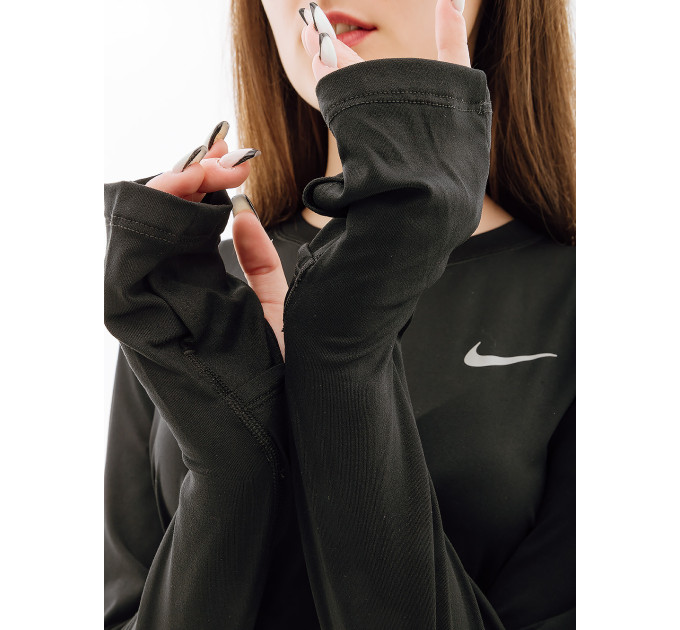 Жіночий Лонгслів Nike W NK DF ELEMENT CREW Чорний L (7dCU3277-010 L)