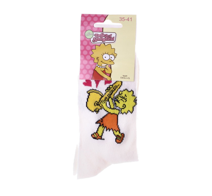 Шкарпетки The Simpsons Lisa And Saxo 1-pack 35-41 white 13057681-2