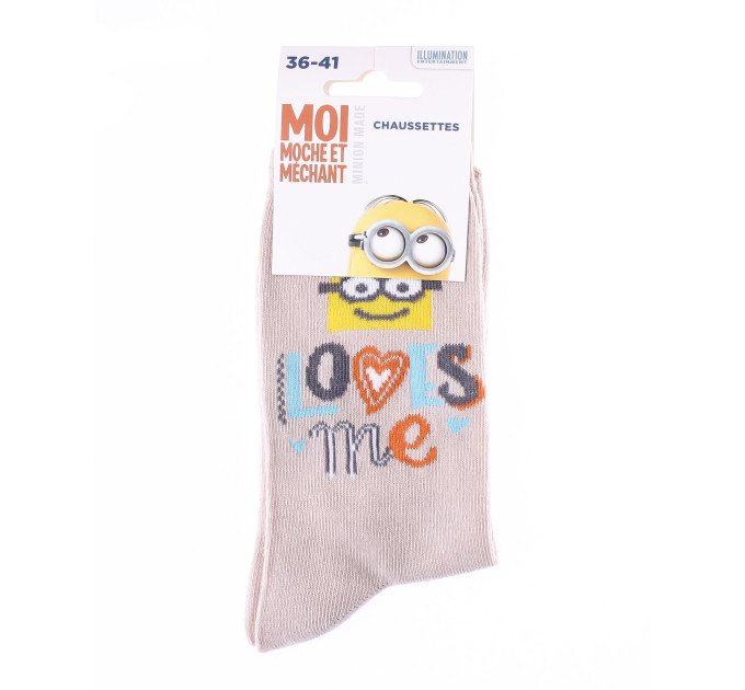Шкарпетки Minions Minion Loves Me 1-pack 36-41 pale gray-yellow 13890131-4