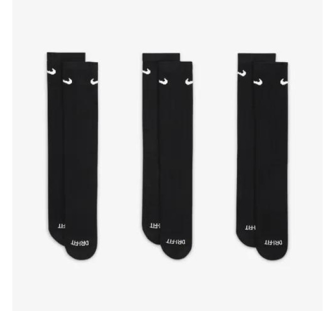 Жіночі Шкарпетки Nike U NK EVRY PLUS CUSH CREW 3PR Чорний 38-42 (7dSX6888-010 38-42)