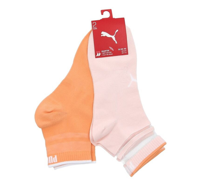 Шкарпетки Puma Women's Short Structure 2-pack 39-42 light oragne/pink 103002001-010