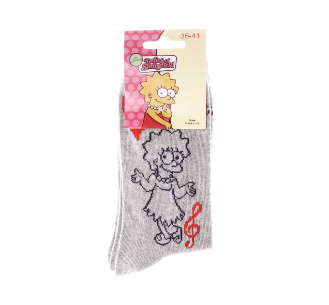 Шкарпетки The Simpsons Lisa I Love Music 1-pack 35-41 light gray 13057681-3