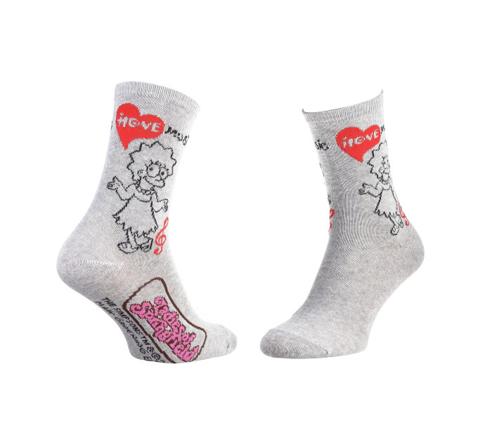 Шкарпетки The Simpsons Lisa I Love Music 1-pack 35-41 light gray 13057681-3