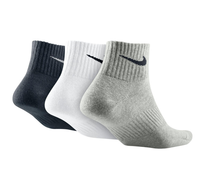 Жіночі Шкарпетки Nike U NK PERF LTWT QT 3PR Чорний, Білий, Сірий S (34-38) (SX4706-901 34-38)