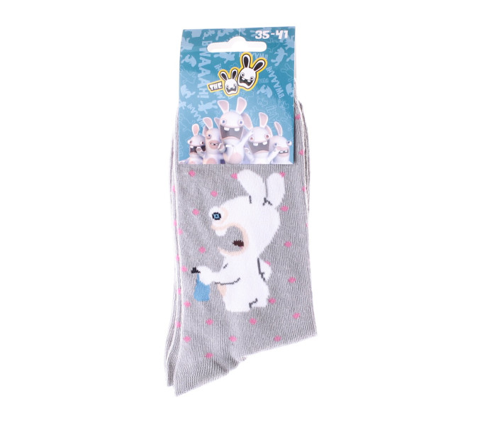 Шкарпетки Rabbids Invasion Cretin Rabbits Back Rabbit 1-pack 35-41 gray 13849251-6
