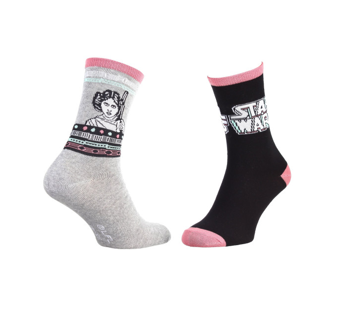 Шкарпетки Star Wars Star Wars Princess Leia 2P 1-pack 35-41 gray/black 13896920-1