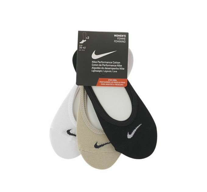 Шкарпетки Nike Women's Everyday Lightweight Footie 3-pack 38-42 black/beige/white SX4863-900