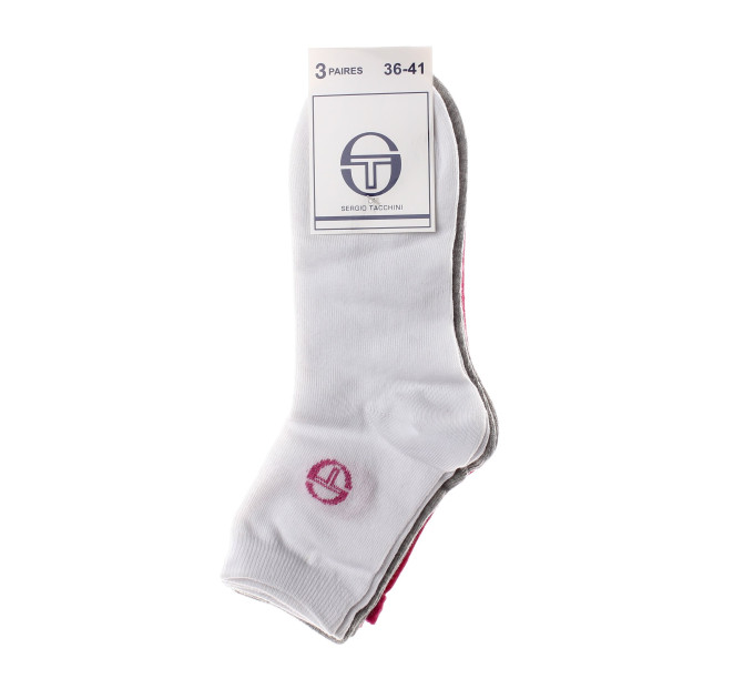 Шкарпетки Sergio Tacchini 3-pack 36-41 white/gray/pink 13896812-2