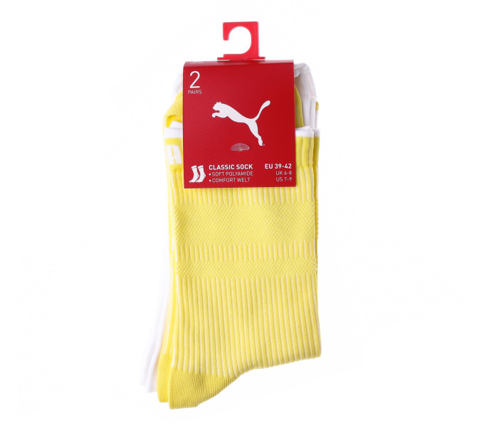 Шкарпетки Puma Sock Classic Women 2-pack 39-42 yellow/white 103003001-013