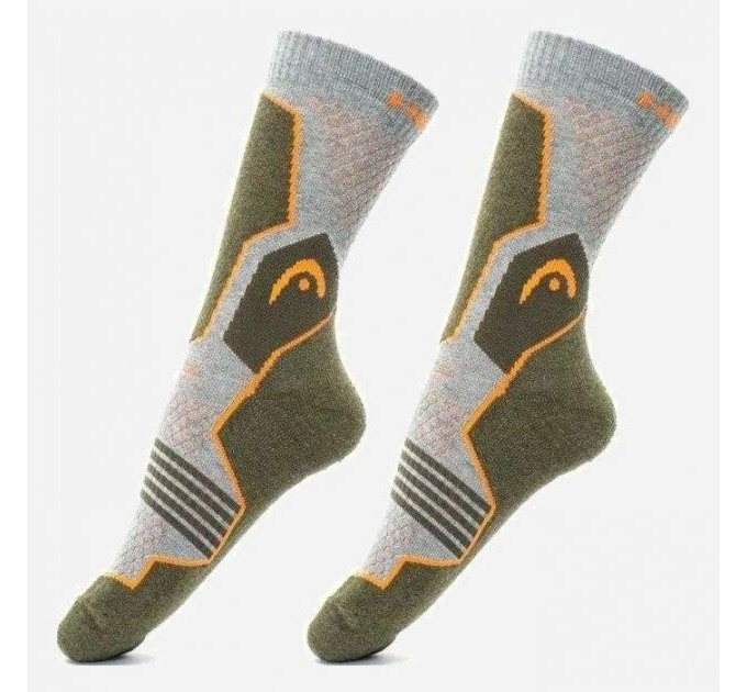 Шкарпетки Head HIKING QUARTER 2P UNISEX сірий, зелений 35-38 (701219910-001 35-38)