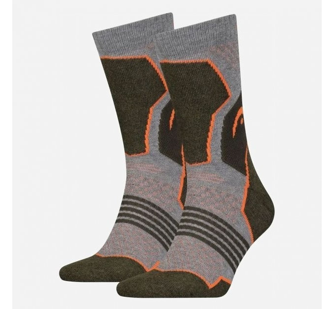 Шкарпетки Head HIKING QUARTER 2P UNISEX сірий, зелений 35-38 (701219910-001 35-38)