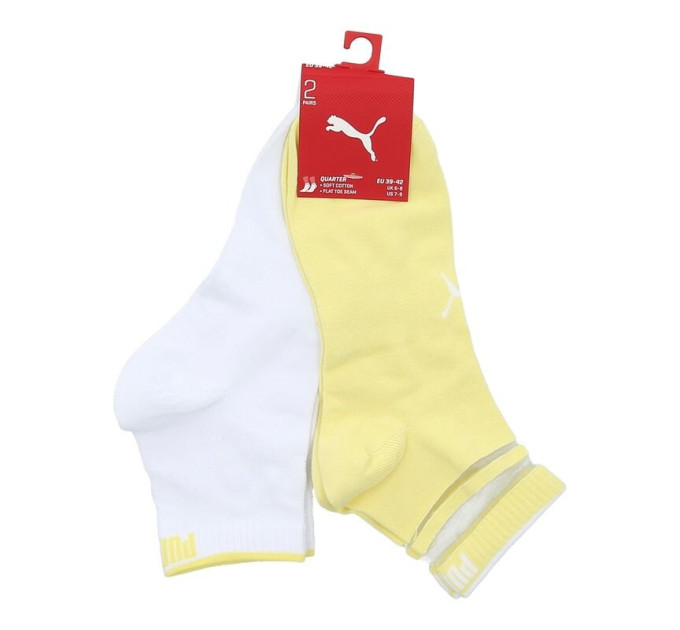 Шкарпетки Puma Women's Short Structure 2-pack 39-42 white/yellow 103002001-013