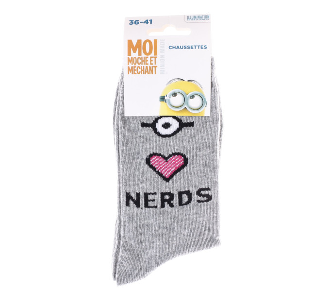 Шкарпетки Minions Heart Eye Nerds 1-pack 36-41 light gray 13890131-1