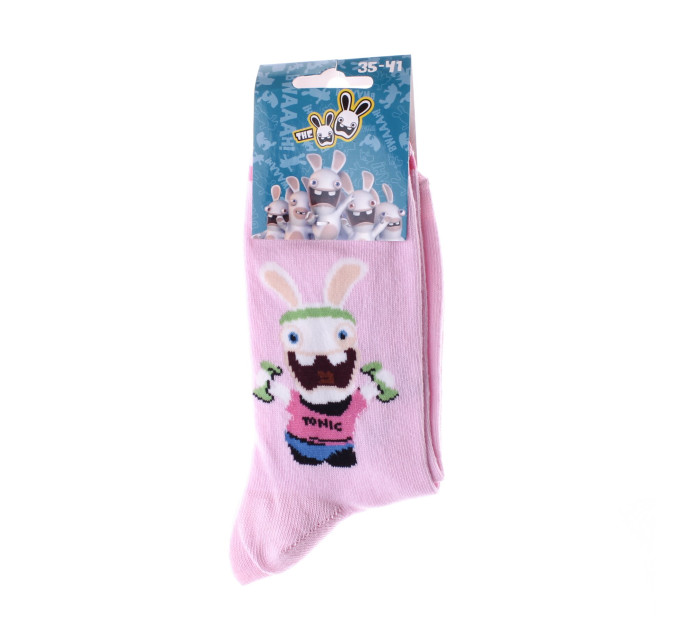Шкарпетки Rabbids Invasion Rabbits Makes Alteres 1-pack 35-41 pink 13849251-2
