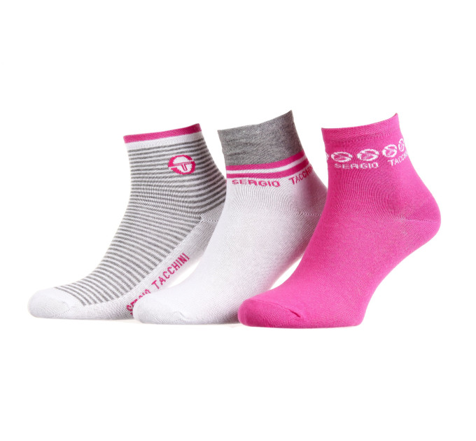 Шкарпетки Sergio Tacchini 3-pack 36-41 pink/white/gray 13150194-2 Шкарпетки Sergio Tacchini 3-pack 36-41 pink/white/gray 13150194-2