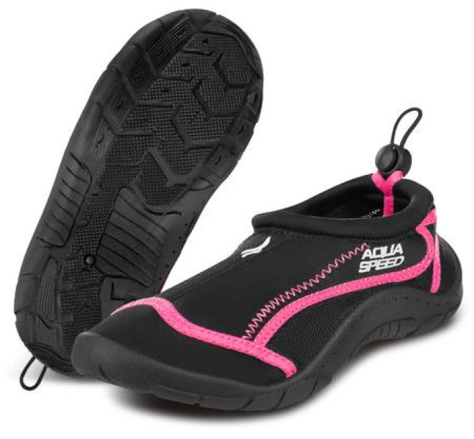 Аквашузи Aqua Speed AQUA SHOE MODEL 28D 9564 чорний, рожевий Уні 39 5908217695642