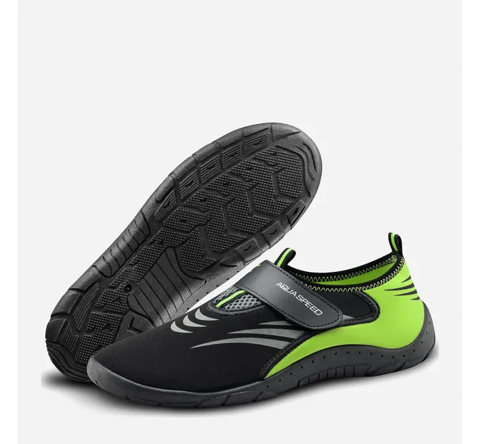 Аквашузи Aqua Speed AQUA SHOE MODEL 27A 7602 чорний, сірий, флуоресцентний жовтий 42 розмір 642-27A 42