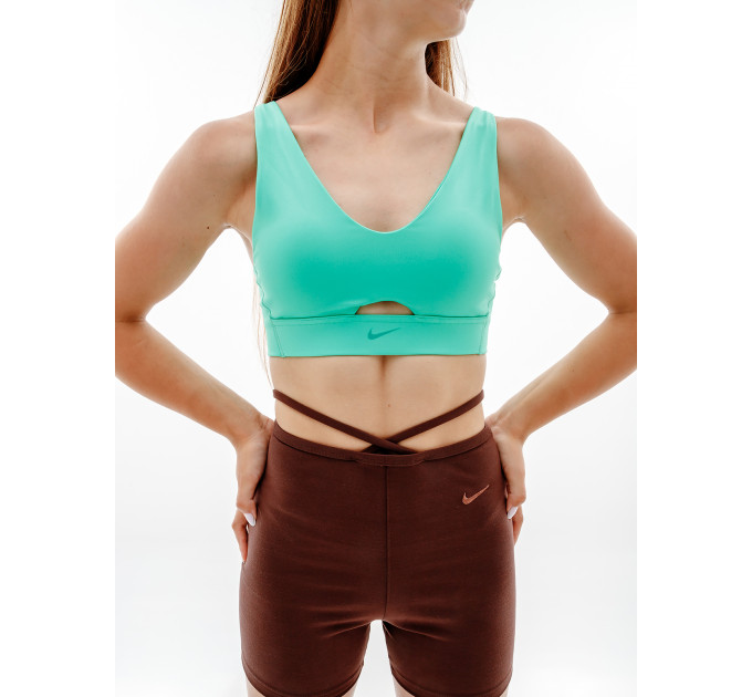Жіночий Топ Nike W NK DF INDY PLUNGE CUTOUT BRA Салатовий XS (7dDV9837-363 XS)
