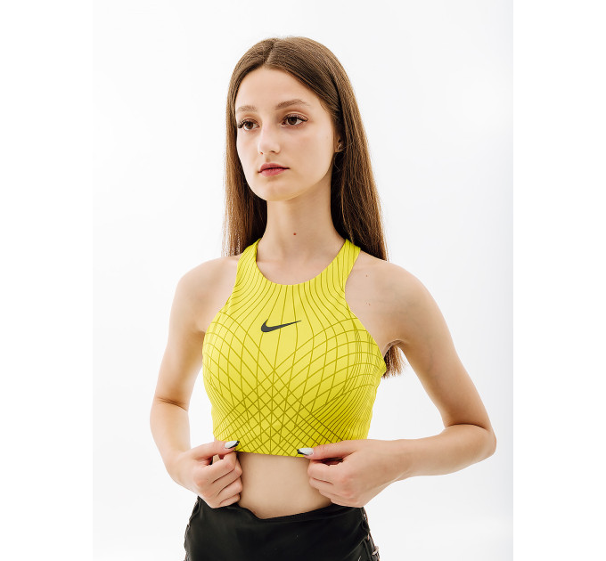 Жіночий Топ Nike W NK DF SWSH HN BRA Салатовий XS (7dDV9994-308 XS)