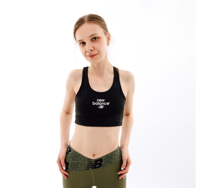 Жіночий Топ New Balance Essentials Reimagined Bra Чорний M (7dWB31500BK M)
