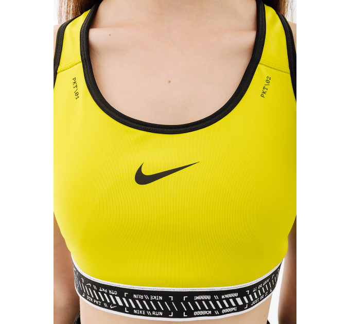 Жіночий Топ Nike W NK SWSH ON THE RUN BRA Салатовий XS (7dDV9914-308 XS)