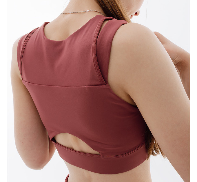 Жіночий Топ New Balance Shape Shield Crop Bra Бордовий M (7dWB21110WAD M)