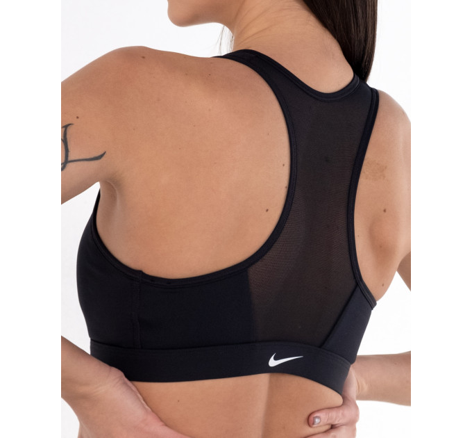 Жіночий Топ Nike W NK DF SWSH ZIP FRONT BRA Чорний XS (DD1205-010)