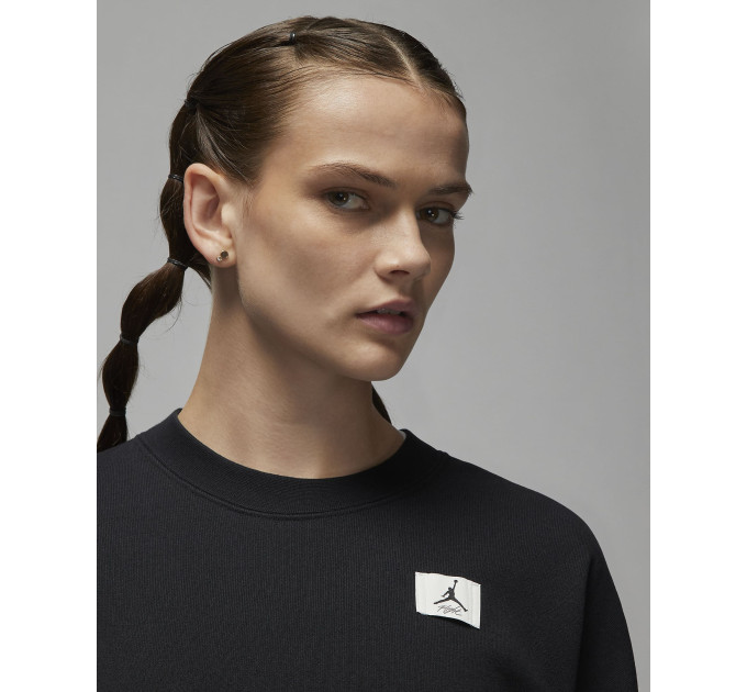 Жіночий Світшот JORDAN FLT FLC CREW Чорний S (7dDQ4599-010 S)