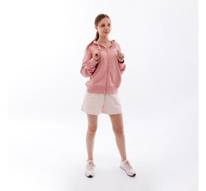 Жіноча Толстовка New Balance Essentials Stacked Logo FZ Рожевий M (7dWJ31530HAO M)