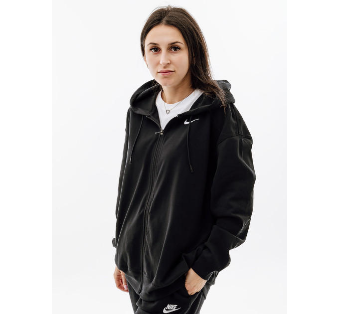 Жіноча Толстовка Nike W NSW JRSY OS FZ HOODIE Чорний L (7dDM6415-010 L)