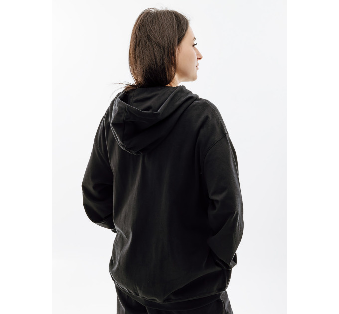 Жіноча Толстовка Nike W NSW JRSY OS FZ HOODIE Чорний L (7dDM6415-010 L)
