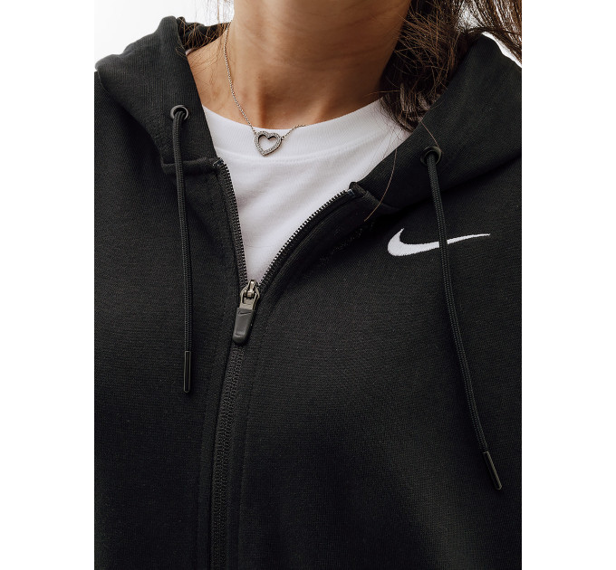 Жіноча Толстовка Nike W NSW JRSY OS FZ HOODIE Чорний L (7dDM6415-010 L)
