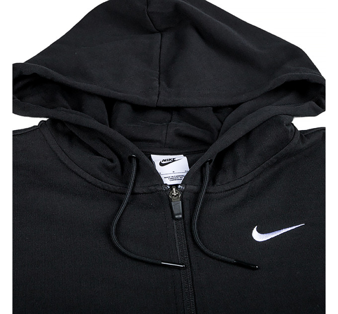 Жіноча Толстовка Nike W NSW JRSY OS FZ HOODIE Чорний L (7dDM6415-010 L)