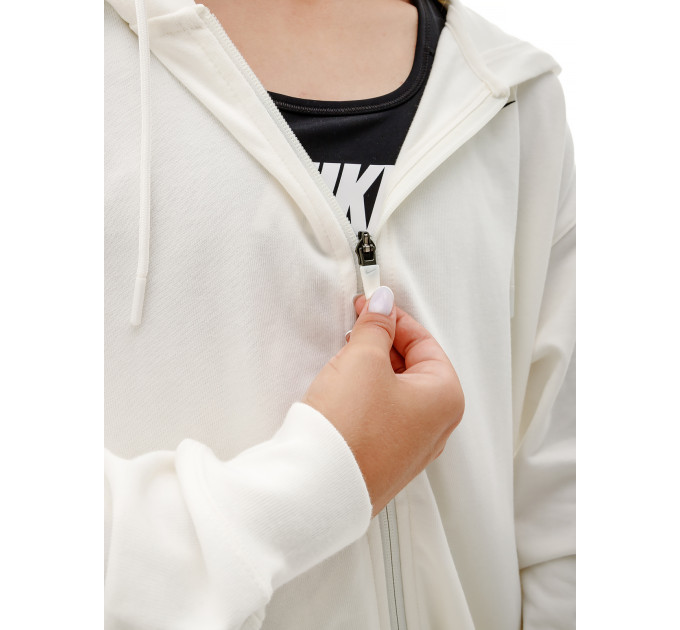 Жіноча Толстовка Nike W NSW JRSY OS FZ HOODIE Бежевий L (7dDM6415-133 L)