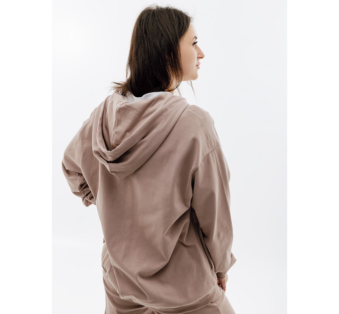 Жіноча Толстовка Nike W NSW JRSY OS FZ HOODIE Бежевий S (7dDM6415-272 S)