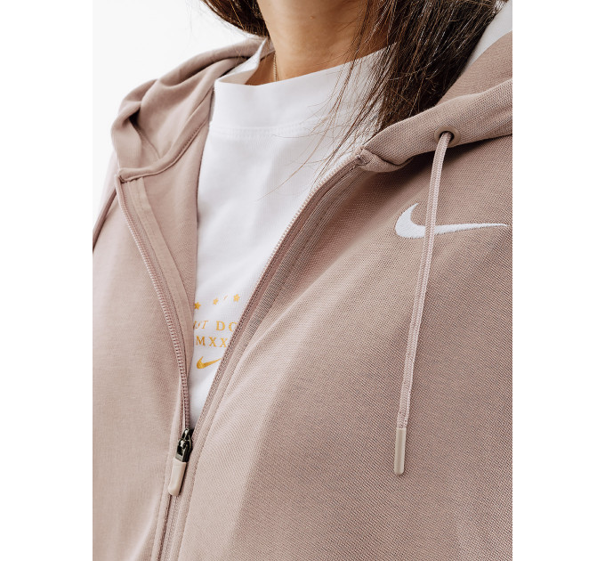 Жіноча Толстовка Nike W NSW JRSY OS FZ HOODIE Бежевий S (7dDM6415-272 S)