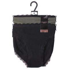 Трусики-сліп Manoukian Slips X2 Femme 2-pack L black/khaki 13890784-3