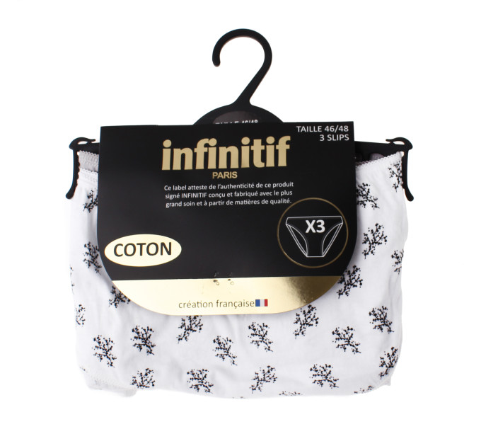 Трусики-сліп Infinitif Sli Slip F 3-pack 46-48 white/dark gray/black 12890283-1