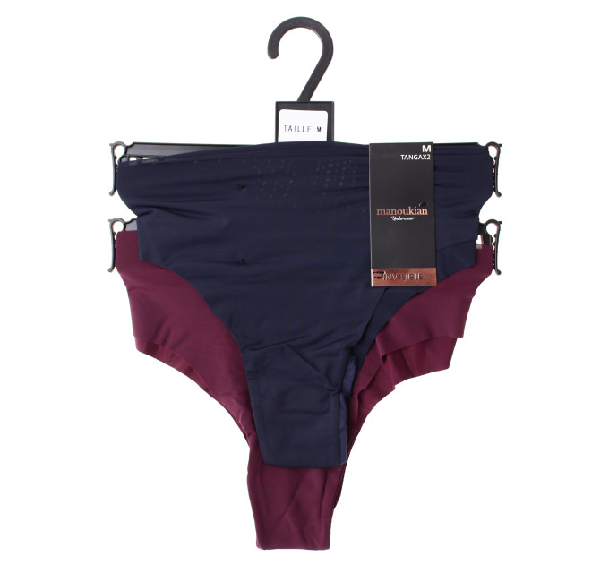 Трусики-танга Manoukian Tanga-X2-Femme 2-pack S blue/burgundy 19890191-2