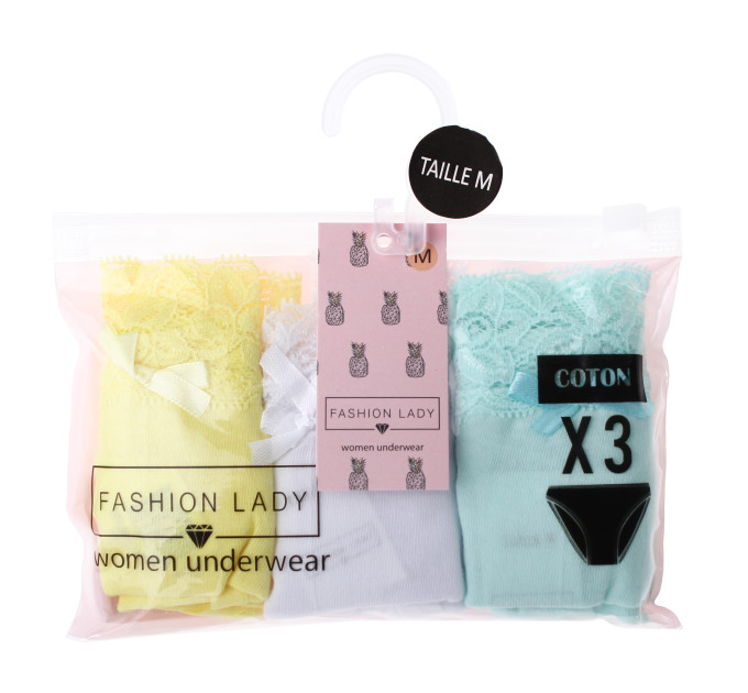Трусики-сліп Fashion Lady Sli Slip F 3-pack L yellow/white/turquoise 12890383-3