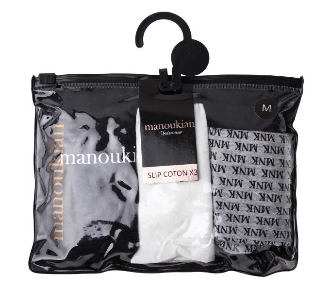 Трусики-сліп Manoukian Slips-X3-Femme 3-pack L gray/black/white 12890190-1