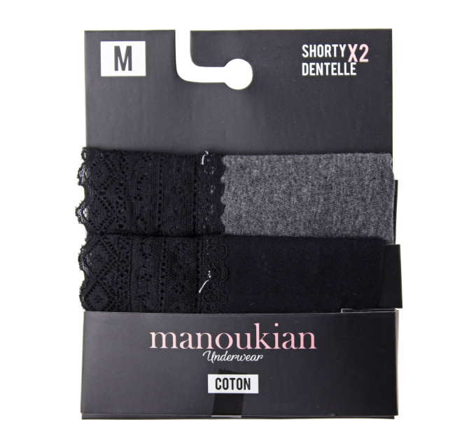 Трусики-шорти Manoukian Shorty-X2 -Femme 2-pack M black/gray 12890483-3