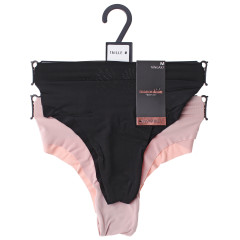 Трусики-танга Manoukian Tanga-X2-Femme 2-pack M black/beige 19890191-3