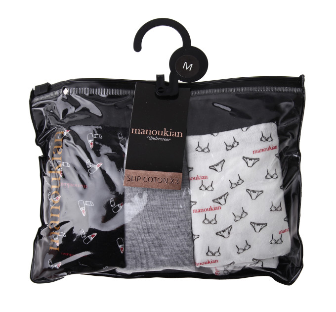 Трусики-сліп Manoukian Slips-X3-Femme 3-pack XL gray/black/white 12890190-2