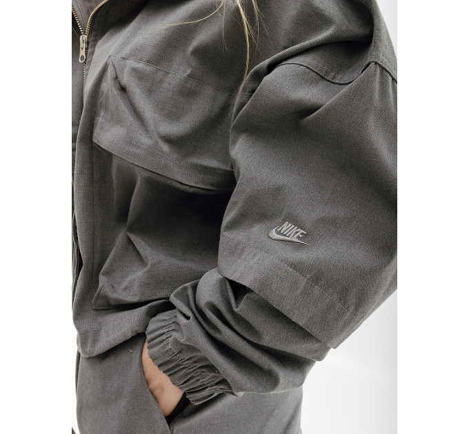 Жіноча ВІтровка Nike W NSW TP RPSTP JKT Сірий L (7dDV8487-050 L)